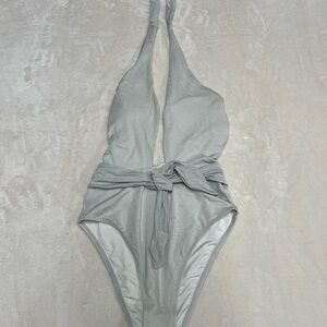 Elegant Grey Women’s One Piece Swimsuit